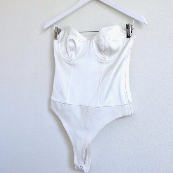 NEW! Revolve H:ours Tabitha Bodysuit Satin Corset White SZ S - Picture 6 of 11